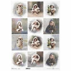 Reispapier für Decoupage A3 ITD-1103L vintage Kinder