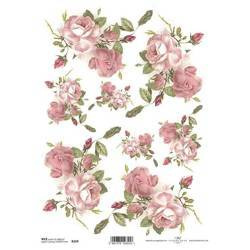 ITD Reispapier Decoupage Bastelpapier, Serviertentechnik, Blumen Rosen R0359