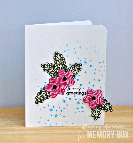 MEMORY BOX Transparent Stempel Motivstempel Stamp Christmas Botanicals  Adventskranz