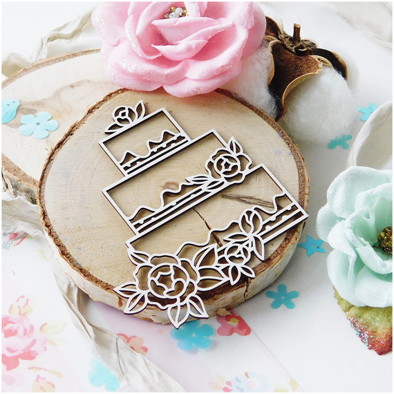 Dekorpappe Die Cut Chipboard - Wie im Märchen - Gestapelte Torte - Kreatywna Pracownia