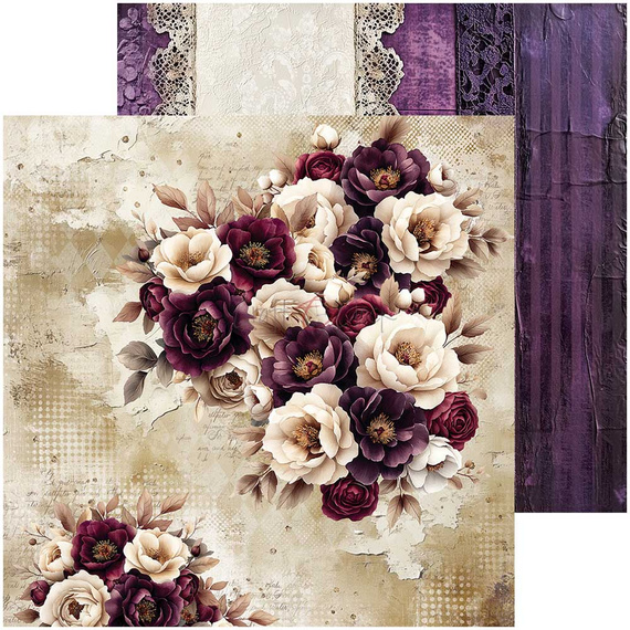 Scrapbooking Papier Set 20x20 - Craft o'clock - Plum & Caramel mix