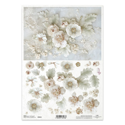 Reispapier Decoupage Bastelpapier für Decoupage A4 R2616 Blumen 3D Blätter