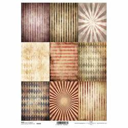 ITD Reispapier Decoupage Bastelpapier, Vintage, Harlekin, rhomboide Hintergründe R1654