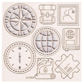 SCRAPINIEC Dekorpappe Die Cut Chipboard Dekoration Ornament, Kompass