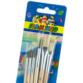 Flamingo Naturborsten Rund- und Flachpinsel-Set - 6 Teile