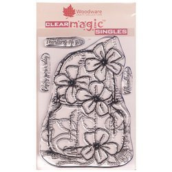 WOODWARE Transparent Stempeln Set Motivstempel Clear Stamps - Small Daisy Jar, Glas Blumen 