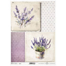 ITD Reispapier Decoupage Bastelpapier Serviettentechnik-R2240 lavendel, punkte