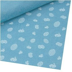 Bastelfilz Ostermuster 30x40cm Dekofilz Filzplatten Filzstoff 1mm, blau