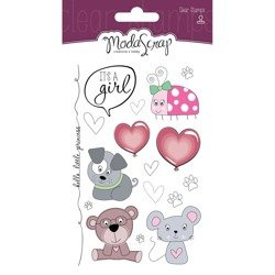 MODASCRAP Transparent Acryl Stempel Motivstempe - Color Of Puppies-Girl