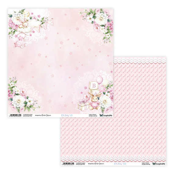 SCRAPANDME Set 15Blatt 20x20cm doppelseitig Scrapbooking Papier - Oh, Baby