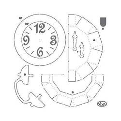 VIVA DECOR Mixed Media Schablone STENCIL Maske - Uhr 