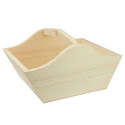 Holzkorb mit Henkel - Deko- und Aufbewahrungskorb zum Gestalten 17×14×10,5 cm