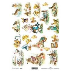 ITD Reispapier Decoupage Bastelpapier Softpapier Serviettentechnik, Hühner R844