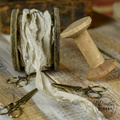 Dekorative VINTAGE Shabby Bänder - Leinenfarbe