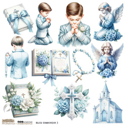 AUFKLEBER ScrapLove Dekor Stickers - Blue Communion 3