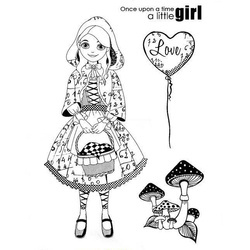 CARABELLE STUDIO Gummistempel Motivstempel - A little girl Ein kleines Mädchen Rotkäppchen