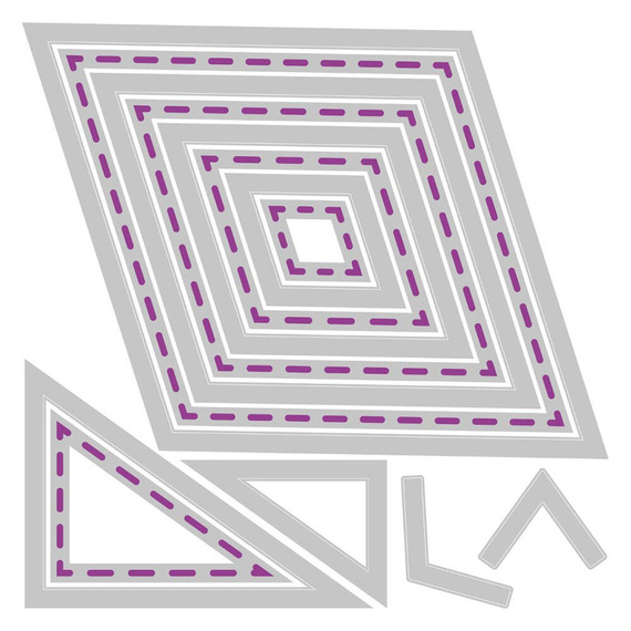 SIZZIX Stanzform Präge Stanzschablone Cutting Die Framelits, Katy Deco Diamonds