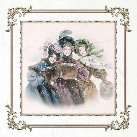 ITD Reispapier Decoupage SET Bastelpapier, rahmen vintage zeichen winter RSM060 