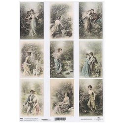 A4-Blatt mit auszuschneidenden Elementen SCRAPBOOKING  - TAG0083 vintage