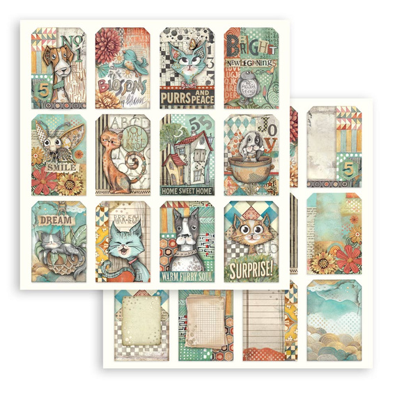 Scrapbooking Papier Set 20x20 - Furry Friends - Stamperia