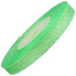 Glitzerband 12mm 27m - grün silber