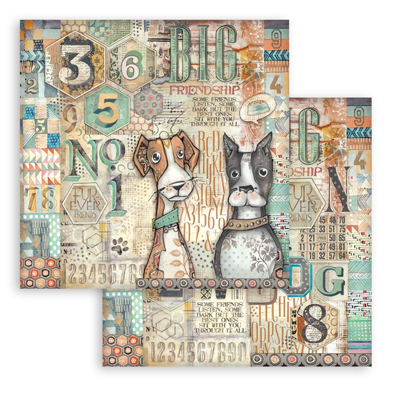 Scrapbooking Papier Set 20x20 - Furry Friends - Stamperia