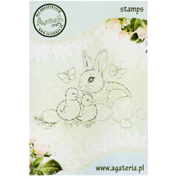 AGATERIA - Transparent Stempel Motivstempel Clear Stamp, Der Hase mit den Hühnern