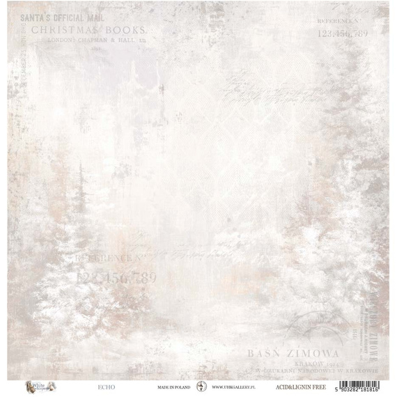 UHK 30x30cm doppelseitig Scrapbooking Basteln Papier - White Whispers - Echo