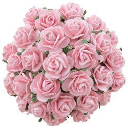 ROSEN Geöffnete 25 mm 50 Stk. Scrapbooking Maulbeerpapier Blumen Flowers, rosa
