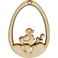 Holz-Ei-Anhänger 7cm - Deko-Huhn