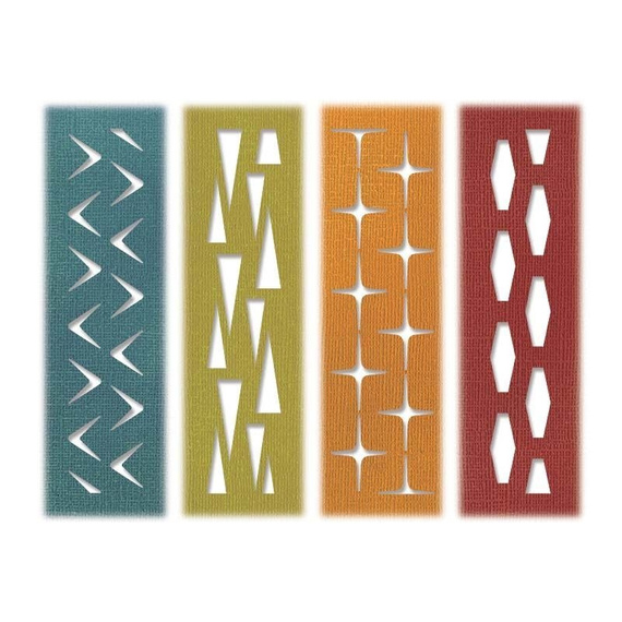 SIZZIX Stanzer Präge Stanzschablone Cutting Die, Retro Repeat 664160