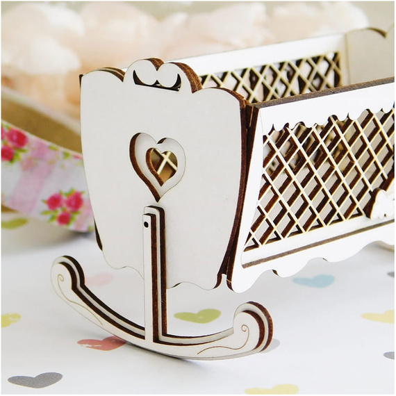 KREATYWNA PRACOWNIA Dekorpappe Die Cut Chipboard Dekoration,  3D-Wiege 