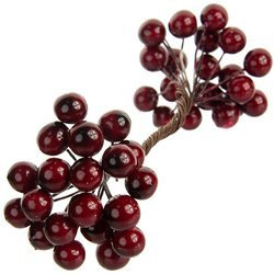 Beerenzweig - dunkelrot - 1 Zweig mit 40 Beeren 