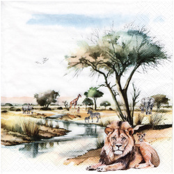 SERVIETTEN 1 Stück Motivservietten Decoupage Napkin 33x33cm, Etosha Park