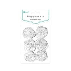 Papier Rosen 6pcs - Marine - Weiß CEKP-035 weiß DPCraft