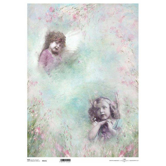 Reispapier für Decoupage A3 ITD-R521L Shabby Chic, Engel, Mädchen