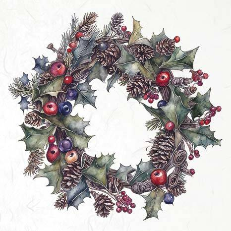 Reispapier-Set - ITD RSM099 Winterkränze Girlanden