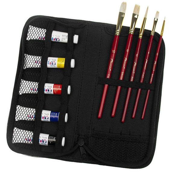 Reise-Malset im Koffer - Phoenix - Ölfarben 5x12 ml, 5 Pinsel