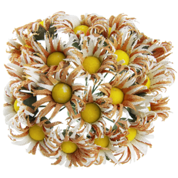 DAISY BLUMEN STOFFE 30mm 12Stk Scrapbooking Flowers, 2 Tone orange