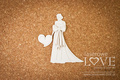 LASEROWE LOVE Dekorpappe Die Cut Chipboard Dekoration - Dame mit Schleifen