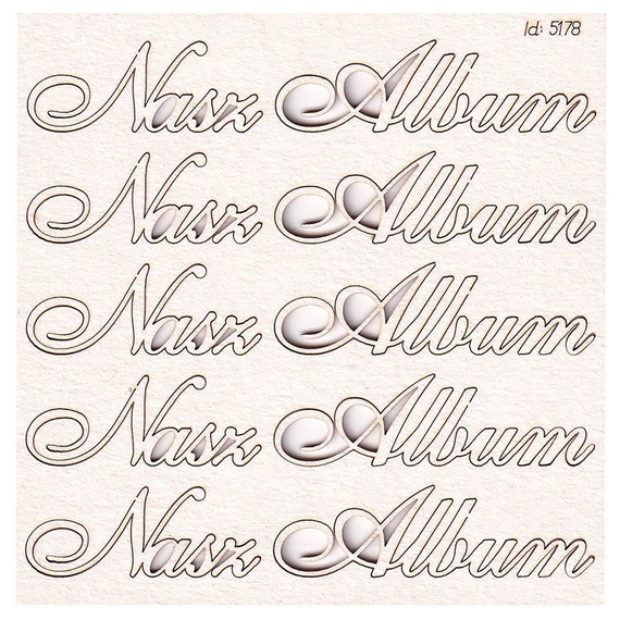 SCRAPINIEC Dekorpappe Die Cut Chipboard Dekoration Ornament, Nasz Album