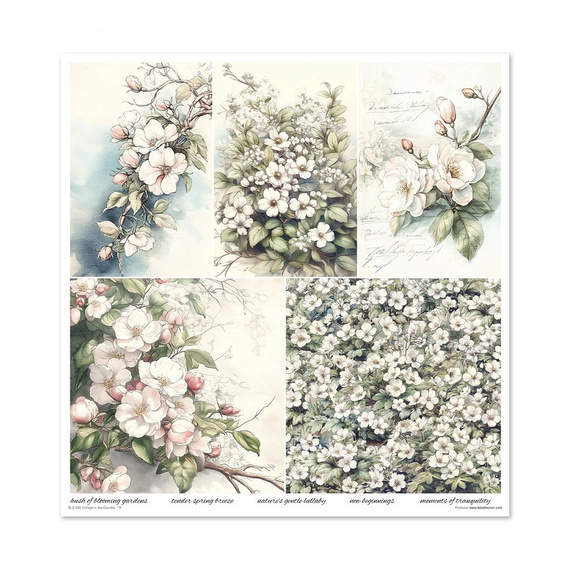 ITD COLLECTION Setz 11Stk 30x30cm Scrapbooking Papier - Cottage in the Country