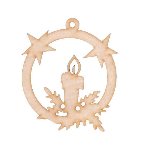 Holz-Christbaumanhänger Set 10 Stück - Kerzenkranz - 6 cm