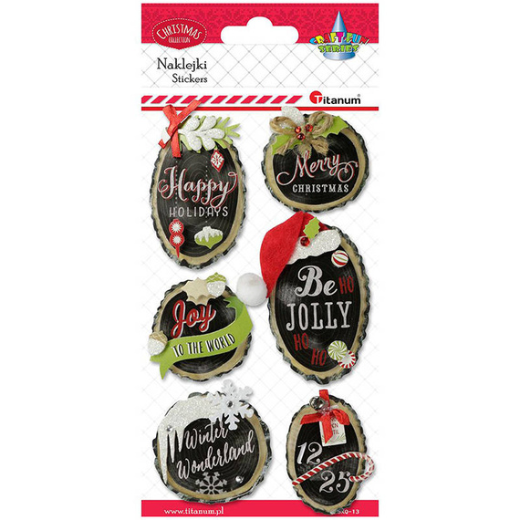 TITANUM AUFKLEBER Dekor Stickers - Weihnachtsaufkleber Holzscheiben