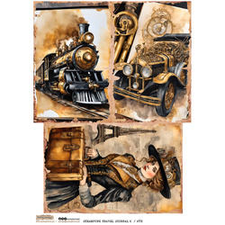 Reispapier Decoupage Bastelpapier A4 - Scraplove - Steampunk Travel Journal 6