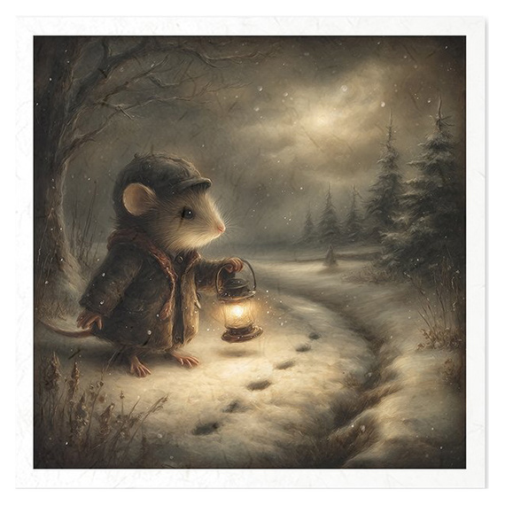 Reispapier-Set - Winterwald, Winternacht, Maus - RSM208 - Itd Collection
