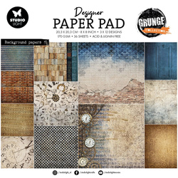 STUDIOLIGHT Set 36Blatt 20x20cm doppelseitig Scrapbooking Papier, Background Grunge Collection
