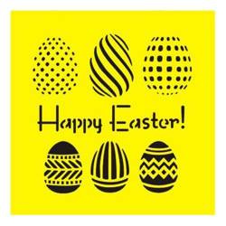 ITD Mixed Media Schablone STENCIL für Decoupage Scrapbooking 16x16, ST0143 Happy Easter Osterei