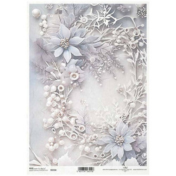 ITD Reispapier Decoupage Bastelpapier Serviettentechnik-R2334 Winterstrauß, Blumen
