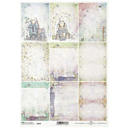 ITD Reispapier Decoupage Bastelpapier R2036 Engel & Mädchen und Jungen Serie - Hintergründe